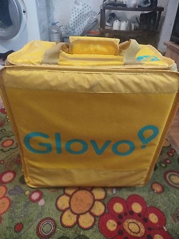 Термосумка-рюкзак для доставки еды Glovo - Цвет: фирменный жёлтый с at lalafo.kg Термосумка-рюкзак для доставки еды Glovo - Цвет: фирменный жёлтый с