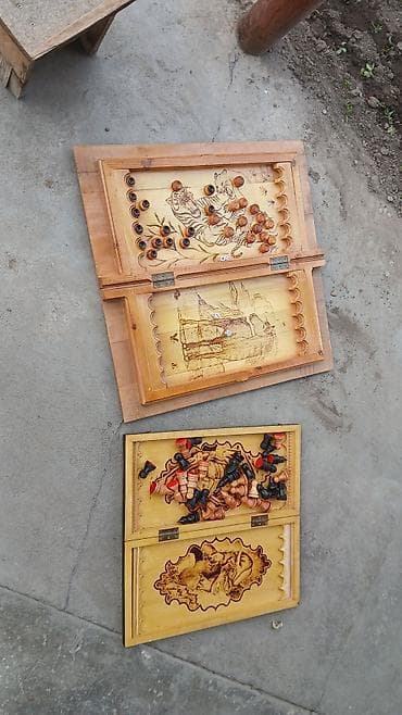 Набор настольных игр из дерева: нарды и шахматы/шашки - Материал at lalafo.kg Набор настольных игр из дерева: нарды и шахматы/шашки - Материал