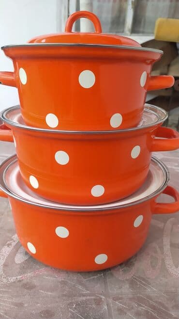 Производство СССР. кастрюли в горох новые,но есть незначительные два at lalafo.kg Производство СССР. кастрюли в горох новые,но есть незначительные два