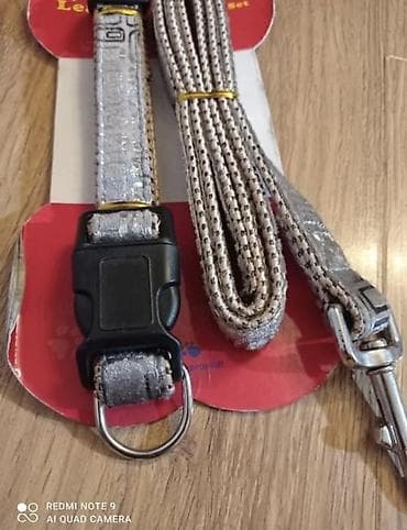 Комплект с принтом поводок+ ошейник. Для средних и крупных собак at lalafo.kg Комплект с принтом поводок+ ошейник. Для средних и крупных собак