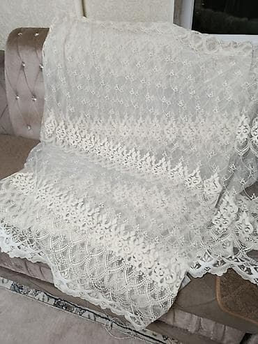 Кружевное полотно айвори 5 метра - Полотно из тонкой сетки с богатой at lalafo.kg Кружевное полотно айвори 5 метра - Полотно из тонкой сетки с богатой