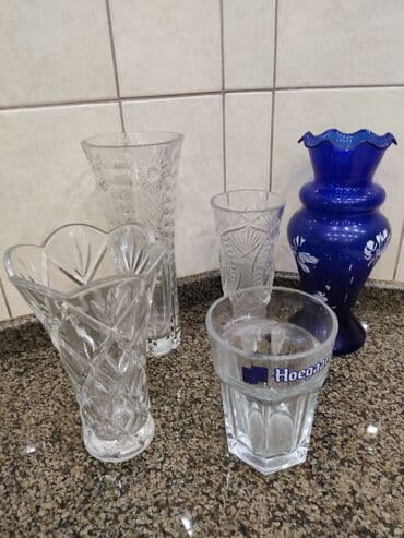 Вазы для цветов. высота разная, есть хрусталь, а есть богемское at lalafo.kg Вазы для цветов. высота разная, есть хрусталь, а есть богемское