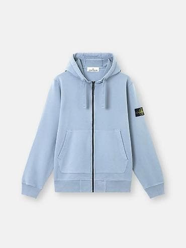 Stone Island Голубой свитшот с капюшоном и молнией - стиль и комфорт в at lalafo.kg Stone Island Голубой свитшот с капюшоном и молнией - стиль и комфорт в