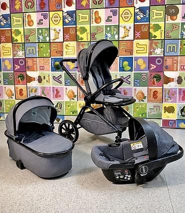 Детская коляска-трансформер 3 в 1 (люлька + прогулочный блок + at lalafo.kg Детская коляска-трансформер 3 в 1 (люлька + прогулочный блок +