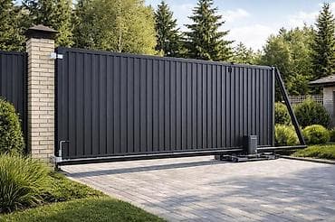 Откатные ворота с автоматикой - Тип: консольные откатные ворота - at lalafo.kg Откатные ворота с автоматикой - Тип: консольные откатные ворота -