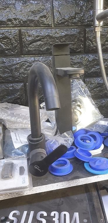 Суу аралаштыргычтар: Смеситель для ванной комнаты с высоким изливом в матовом черном цвете lalafo.kg да — 8 Суу аралаштыргычтар: Смеситель для ванной комнаты с высоким изливом в матовом черном цвете — 8