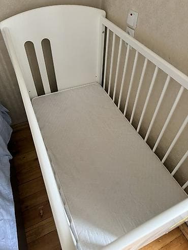 Унаа түрүндөгү керебеттер: Манеж с матрасом - Классическая деревянная кроватка белого цвета с lalafo.kg да — 2 Унаа түрүндөгү керебеттер: Манеж с матрасом - Классическая деревянная кроватка белого цвета с — 2