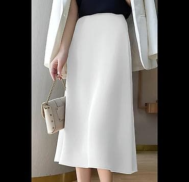 Юбка, Модель юбки: Трапеция, Миди, По талии at lalafo.kg Юбка, Модель юбки: Трапеция, Миди, По талии