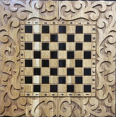 Резной деревянный набор 2-в-1: шахматы и нарды - Материал: массив at lalafo.kg Резной деревянный набор 2-в-1: шахматы и нарды - Материал: массив