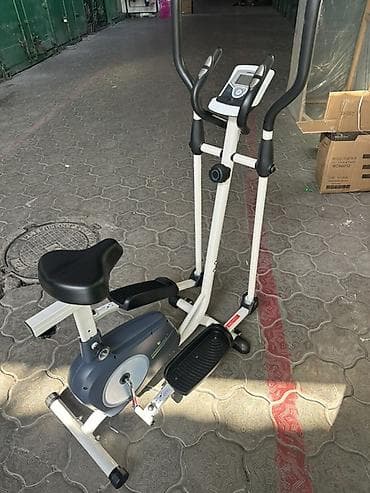 Гибридный кардиотренажёр 2-в-1: велотренажёр + эллипс - Универсальная at lalafo.kg Гибридный кардиотренажёр 2-в-1: велотренажёр + эллипс - Универсальная