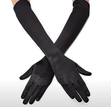 Пара черных атласных эластичных перчаток 50 см Переходите в каталог и at lalafo.kg Пара черных атласных эластичных перчаток 50 см Переходите в каталог и