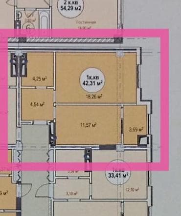 1 комната, 42 м², Элитка, 4 этаж, Готовая ПСО (под самоотделку) at lalafo.kg 1 комната, 42 м², Элитка, 4 этаж, Готовая ПСО (под самоотделку)