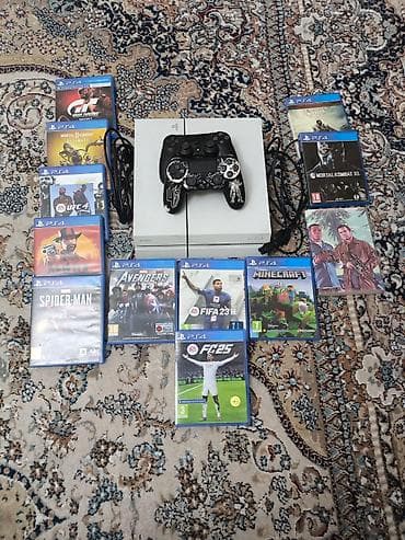 Комплект PlayStation 4 (белая консоль) с аксессуарами и играми. В at lalafo.kg Комплект PlayStation 4 (белая консоль) с аксессуарами и играми. В