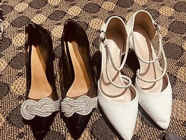 Женские туфли – 2 пары 1) Черные лодочки с острым носком - Лаковая at lalafo.kg Женские туфли – 2 пары 1) Черные лодочки с острым носком - Лаковая