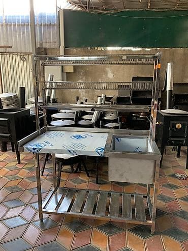 Ванна моечная, мойка, стол из нержавейки, стол нейтральный, стеллажи at lalafo.kg Ванна моечная, мойка, стол из нержавейки, стол нейтральный, стеллажи