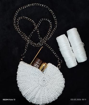 Классикалык сумкалар: Вязаная сумка-ракушка на цепочке - Форма: ракушка/наутилус с lalafo.kg да — 2 Классикалык сумкалар: Вязаная сумка-ракушка на цепочке - Форма: ракушка/наутилус с — 2