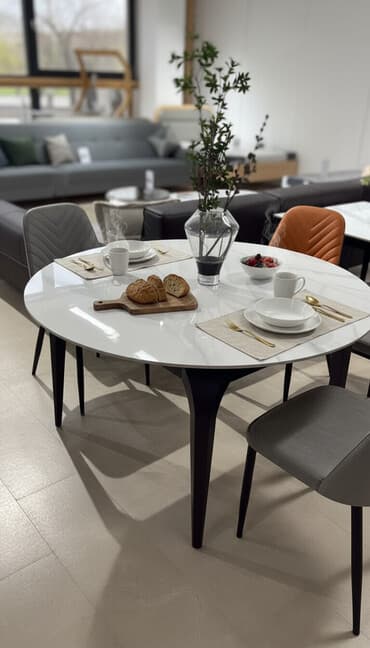 Кухонный стол, Новый, Круглый, Раскладной at lalafo.kg Кухонный стол, Новый, Круглый, Раскладной