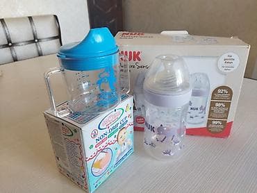 Анатомическая бутылочка для кормления Nuk (пользовались несколько раз at lalafo.kg Анатомическая бутылочка для кормления Nuk (пользовались несколько раз