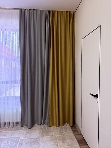 Шторы для гостиной/спальни, комплект двойных портьер - Состав: две at lalafo.kg Шторы для гостиной/спальни, комплект двойных портьер - Состав: две