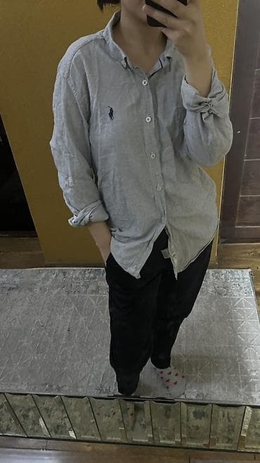 Лосиналар, леггинсылар: Серая рубашка Поло носили 1 раз, хб ткань очень приятная к телу lalafo.kg да — 3 Лосиналар, леггинсылар: Серая рубашка Поло носили 1 раз, хб ткань очень приятная к телу — 3