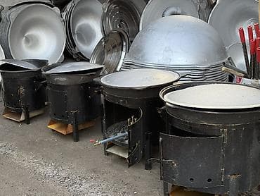 Печи под казан с крышками - Тип: уличные металлические печи под казан lalafo.kg да Печи под казан с крышками - Тип: уличные металлические печи под казан