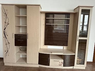 Гарнитур для зала, Шкаф, Тумба под ТВ, Дерево, Самовывоз, цвет - Бежевый at lalafo.kg Гарнитур для зала, Шкаф, Тумба под ТВ, Дерево, Самовывоз, цвет - Бежевый