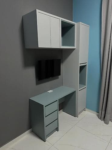 Спальный гарнитур, Шкаф, МДФ, цвет - Серый at lalafo.kg Спальный гарнитур, Шкаф, МДФ, цвет - Серый