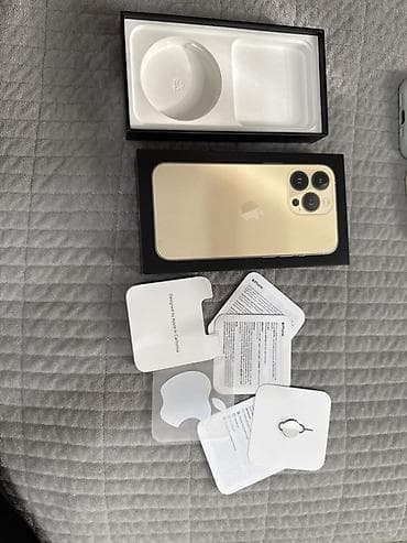 Коробка от IPhone 13 Pro, цвет Gold. В комплекте: - оригинальная at lalafo.kg Коробка от IPhone 13 Pro, цвет Gold. В комплекте: - оригинальная
