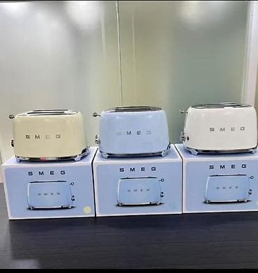 Набор кухонной техники Smeg в ретро‑стиле 50‑х: тостер, электрический at lalafo.kg Набор кухонной техники Smeg в ретро‑стиле 50‑х: тостер, электрический