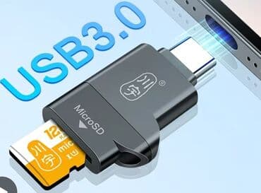 Кардридер для microSD с интерфейсом USB Type‑C (USB 3.0) - at lalafo.kg Кардридер для microSD с интерфейсом USB Type‑C (USB 3.0) -