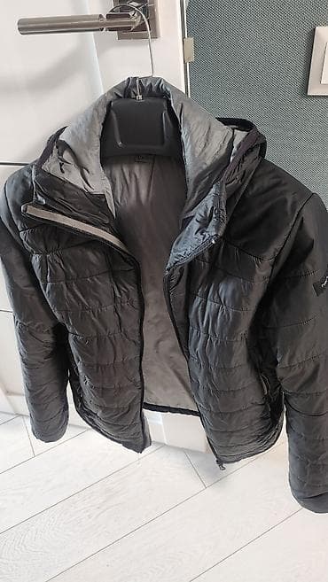 Бомберлер: Мужская утеплённая куртка с капюшоном - Цвет: чёрный с серой lalafo.kg да — 2 Бомберлер: Мужская утеплённая куртка с капюшоном - Цвет: чёрный с серой — 2