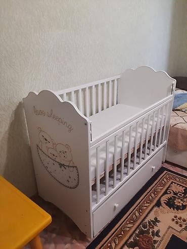 Б/У Детская кроватка-колыбель белого цвета. Особенности: - at lalafo.kg Б/У Детская кроватка-колыбель белого цвета. Особенности: -
