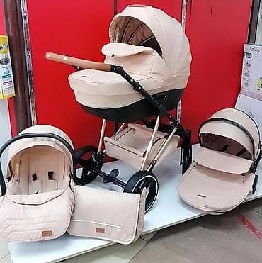 Универсальная детская коляска 3 в 1, комплект песочного цвета. Состав at lalafo.kg Универсальная детская коляска 3 в 1, комплект песочного цвета. Состав