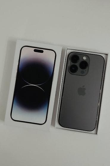 IPhone 14 Pro, цвет Space Black (графитовый). Смартфон в фирменной lalafo.kg да IPhone 14 Pro, цвет Space Black (графитовый). Смартфон в фирменной