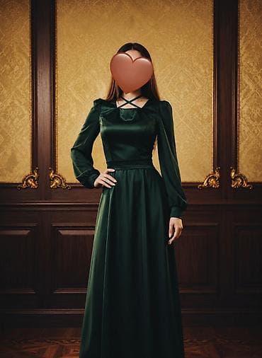 Вечернее платье, Русалка, Длинная модель, Атлас, С рукавами, S at lalafo.kg Вечернее платье, Русалка, Длинная модель, Атлас, С рукавами, S