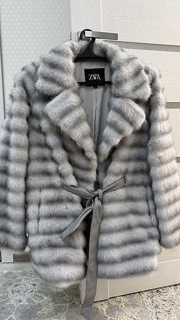 Шуба ZARA, искусственный мех, серый омбре Размер 44-46-48 (М,L,XL) - at lalafo.kg Шуба ZARA, искусственный мех, серый омбре Размер 44-46-48 (М,L,XL) -