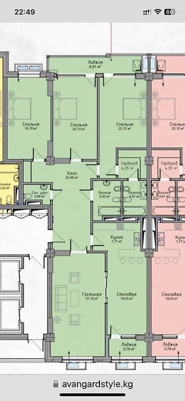 4 комнаты, 164 м², Элитка, 2 этаж, Готовая ПСО (под самоотделку) at lalafo.kg 4 комнаты, 164 м², Элитка, 2 этаж, Готовая ПСО (под самоотделку)