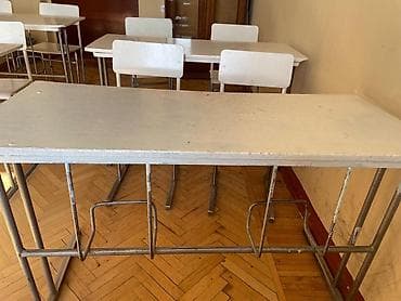 Парта, С полками, Детская, Металл, цвет - Белый at lalafo.kg Парта, С полками, Детская, Металл, цвет - Белый