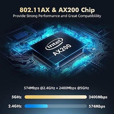 Wi‑Fi 6 (802.11ax) адаптер для ПК на чипсете Intel AX200 Карта с at lalafo.kg Wi‑Fi 6 (802.11ax) адаптер для ПК на чипсете Intel AX200 Карта с