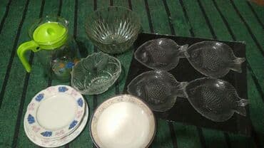 Набор посуды для сервировки стола, стекло/фарфор. В комплекте: - at lalafo.kg Набор посуды для сервировки стола, стекло/фарфор. В комплекте: -