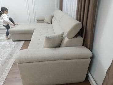 купить пуфики мягкие: Угловой диван, C подушками, Трехместный at lalafo.kg — 2 купить пуфики мягкие: Угловой диван, C подушками, Трехместный — 2