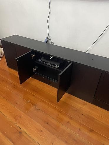 Ванна үчүн тумбалар: Телевизордун шкаф жана стенди, Полго орнотулма, түсү - Кара lalafo.kg да — 3 Ванна үчүн тумбалар: Телевизордун шкаф жана стенди, Полго орнотулма, түсү - Кара — 3