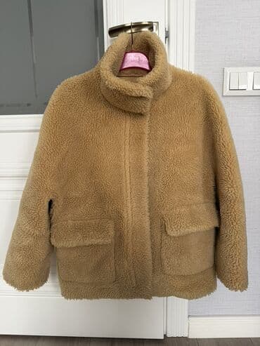 Теплая куртка-«шуба» из искусственной овчины ZARA - Цвет: бежевый at lalafo.kg Теплая куртка-«шуба» из искусственной овчины ZARA - Цвет: бежевый