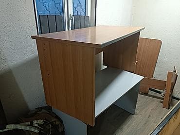 Офис шкафтары: Кеңсе үчүн үстөл, Колдонулган, Жөндөлбөй турган, түсү - Күрөң, Тик бурчтуу, ЛДСП, Өзү алып кетүү lalafo.kg да — 1 Офис шкафтары: Кеңсе үчүн үстөл, Колдонулган, Жөндөлбөй турган, түсү - Күрөң, Тик бурчтуу, ЛДСП, Өзү алып кетүү — 1