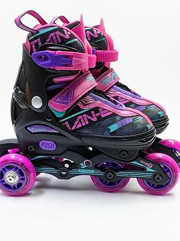 Новые детские раздвижные роликовые коньки TLAN-E - Тип: инлайн, 4 at lalafo.kg Новые детские раздвижные роликовые коньки TLAN-E - Тип: инлайн, 4