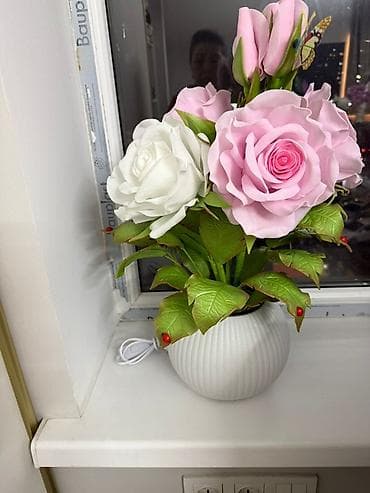 Tesla: Декоративные композиции из искусственных цветов в горшках/вазах lalafo.kg да — 6 Tesla: Декоративные композиции из искусственных цветов в горшках/вазах — 6