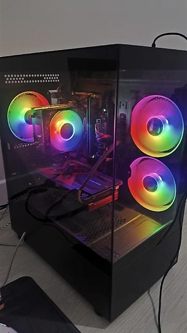 Игровой/универсальный ПК с RGB‑подсветкой в стеклянном корпусе at lalafo.kg Игровой/универсальный ПК с RGB‑подсветкой в стеклянном корпусе