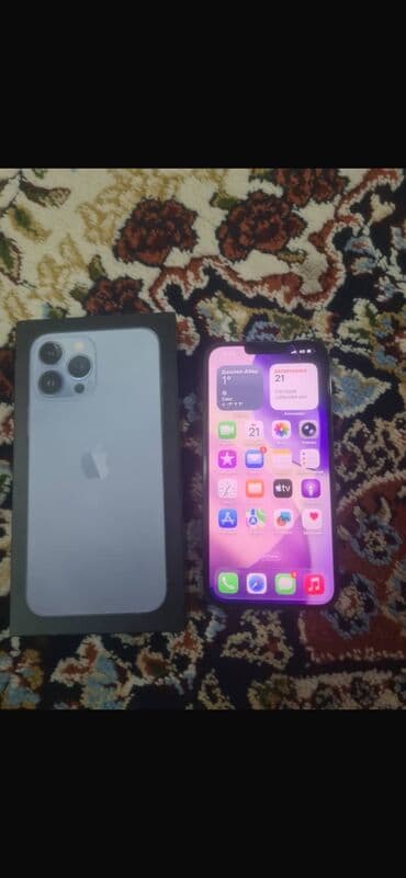 IPhone 13 Pro Max, Б/у, 128 ГБ, Blue Titanium, Зарядное устройство, Защитное стекло, Чехол, 86 % at lalafo.kg IPhone 13 Pro Max, Б/у, 128 ГБ, Blue Titanium, Зарядное устройство, Защитное стекло, Чехол, 86 %