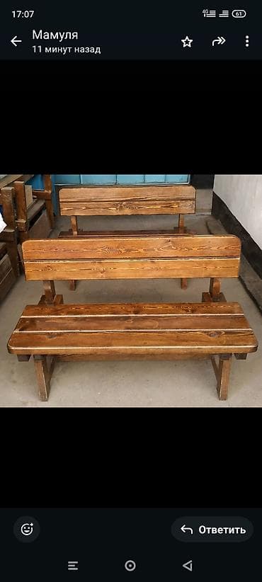 Скамейка Дерево, Со спинкой, Без крыши at lalafo.kg Скамейка Дерево, Со спинкой, Без крыши