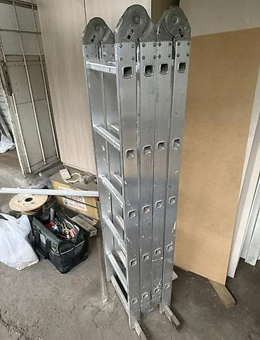 Многофункциональная алюминиевая лестница-трансформер - Тип: складная at lalafo.kg — 2 Многофункциональная алюминиевая лестница-трансформер - Тип: складная — 2